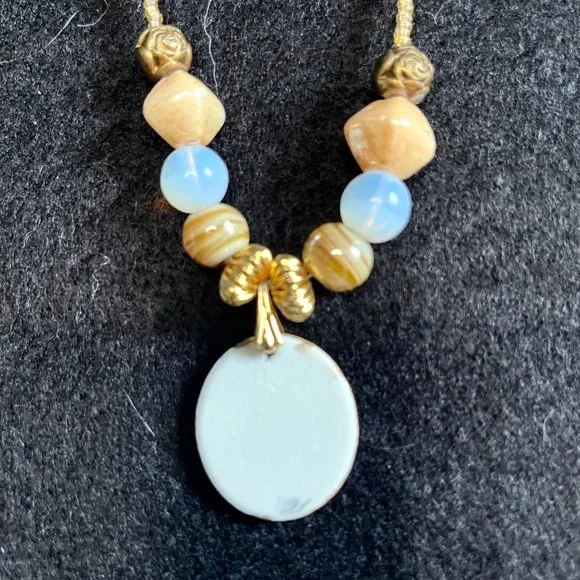 Distinctive Beaded Necklace with Bear Totem Fetish and Painted Pendant - Picture 8 of 8